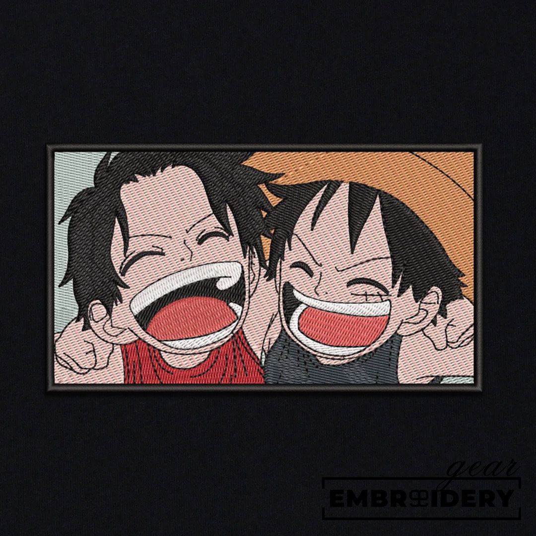 Luffy x Ace childhood One Piece Embroidered Design Personalized Embroidered T Shirt Sweatshirt Hoodie Clothing OP0072