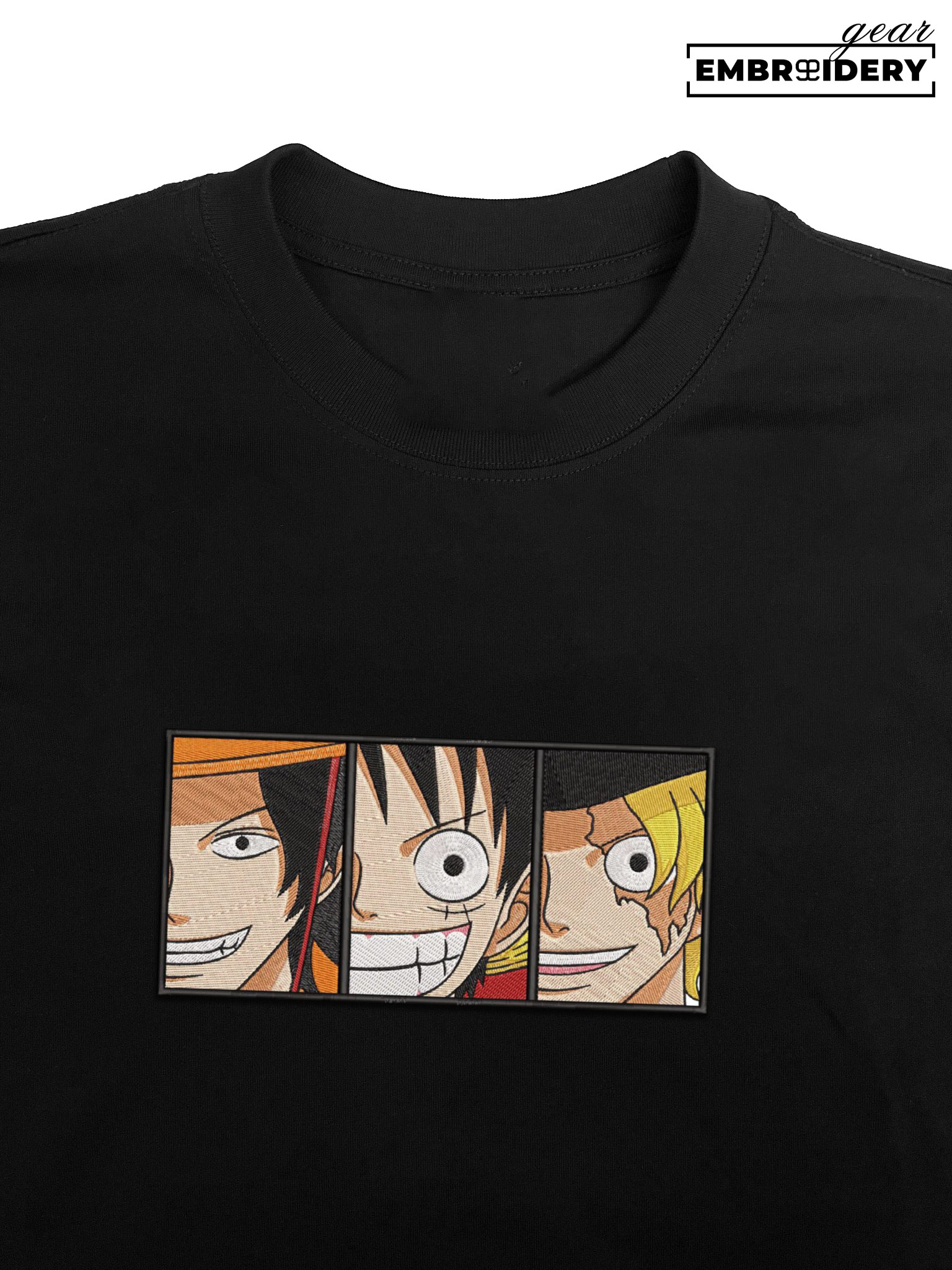 Luffy ace sabo One Piece Embroidered Design Personalized Embroidered T Shirt Sweatshirt Hoodie Clothing OP0073