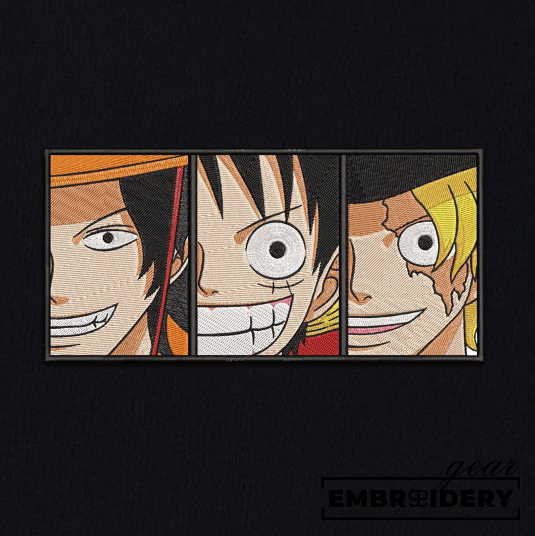 Luffy ace sabo One Piece Embroidered Design Personalized Embroidered T Shirt Sweatshirt Hoodie Clothing OP0073