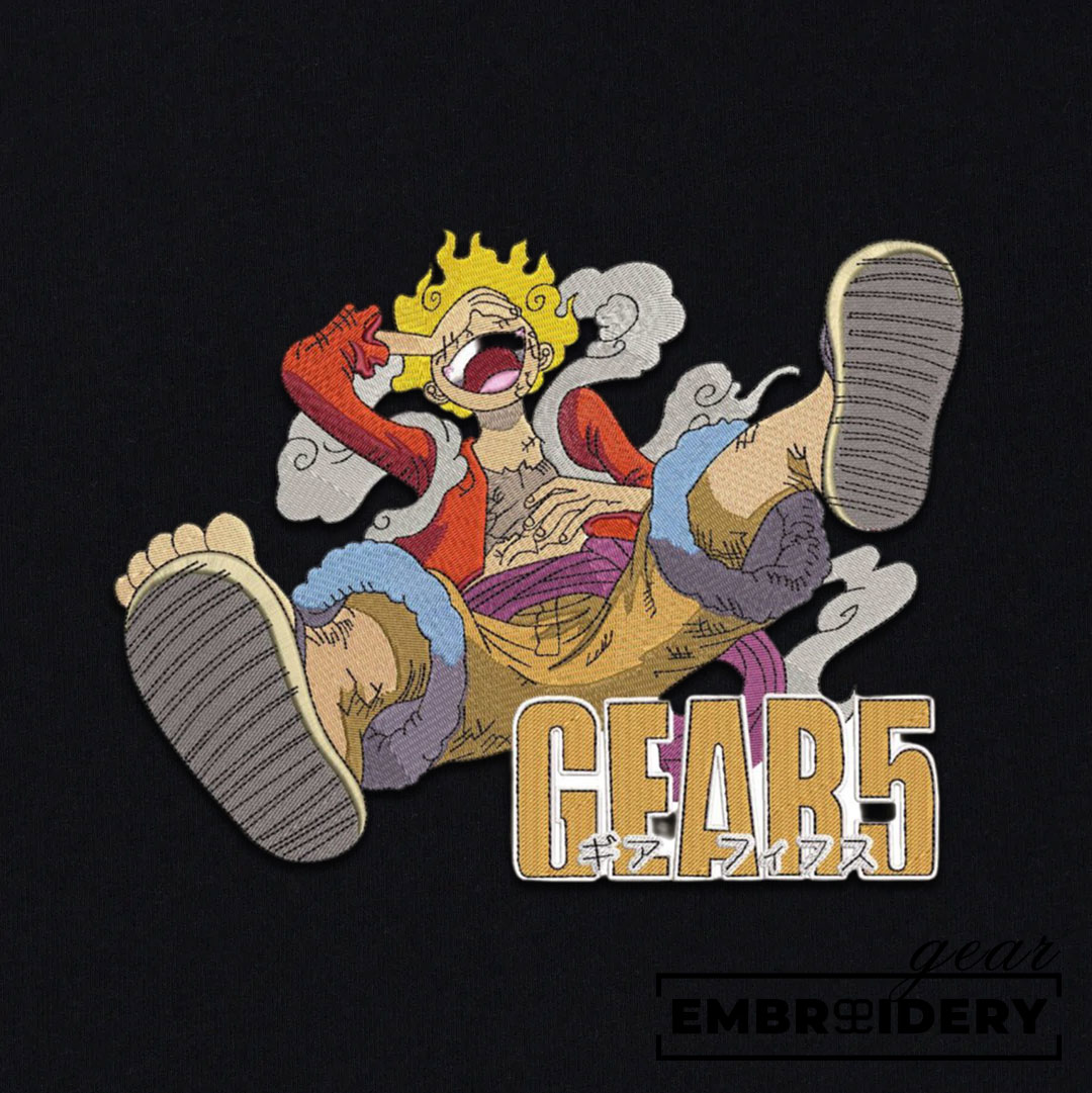 Luffy gear 5 One Piece Embroidered Design Personalized Embroidered T Shirt Sweatshirt Hoodie Clothing OP0088