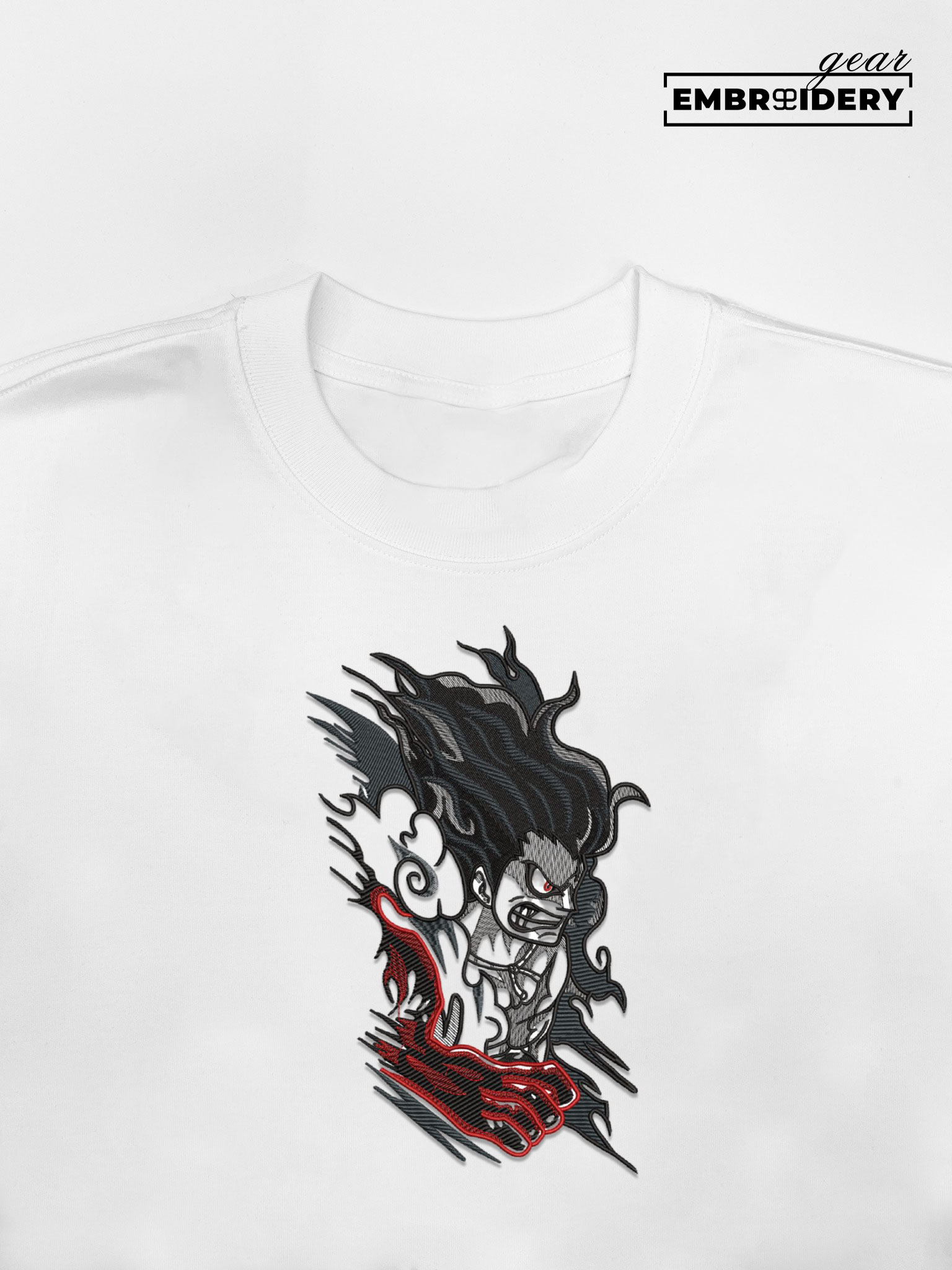 Luffy gear4 snakeman One Piece Embroidered Design Personalized Embroidered T Shirt Sweatshirt Hoodie Clothing OP0090