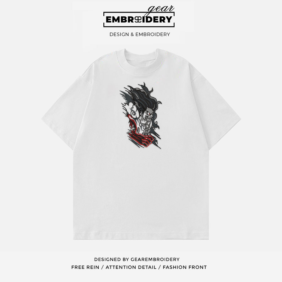 Luffy gear4 snakeman One Piece Embroidered Design Personalized Embroidered T Shirt Sweatshirt Hoodie Clothing OP0090