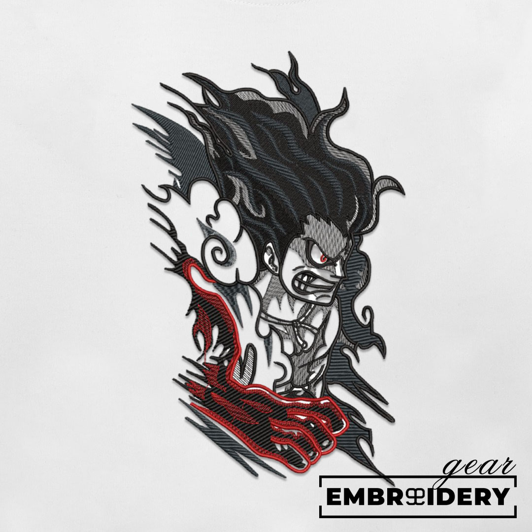 Luffy gear4 snakeman One Piece Embroidered Design Personalized Embroidered T Shirt Sweatshirt Hoodie Clothing OP0090