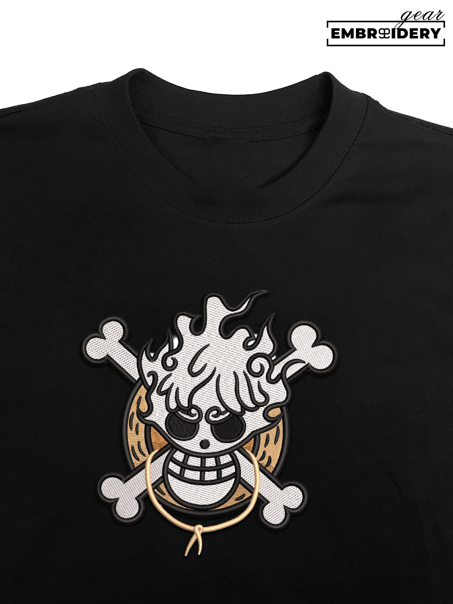 Luffy gear5 logo One Piece Embroidered Design Personalized Embroidered T Shirt Sweatshirt Hoodie Clothing OP0107