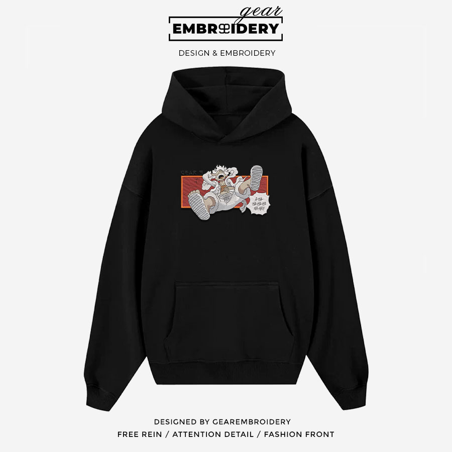 Luffy gear5 One Piece Embroidered Design Personalized Embroidered T Shirt Sweatshirt Hoodie Clothing OP0091