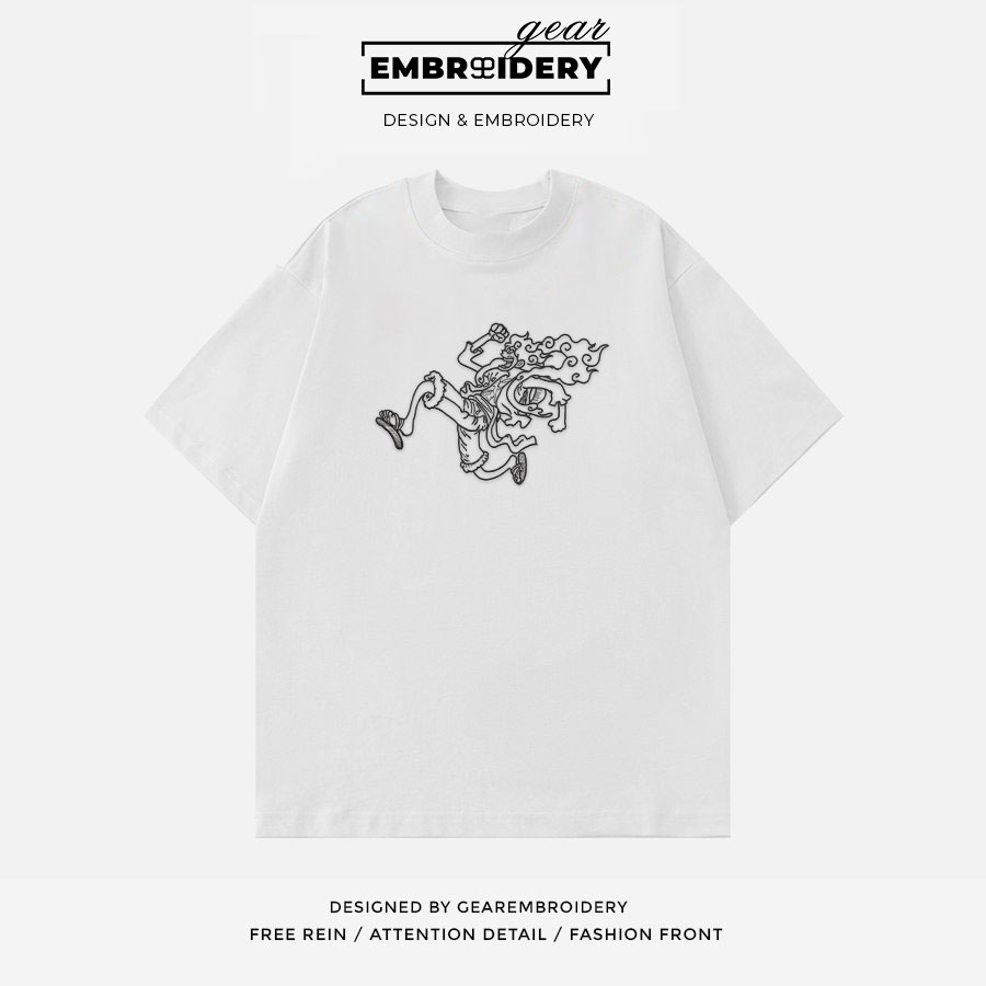 Luffy gear5 One Piece Embroidered Design Personalized Embroidered T Shirt Sweatshirt Hoodie Clothing OP0092