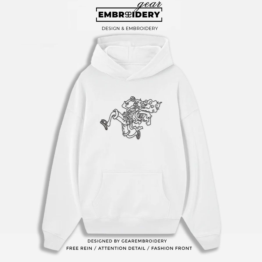 Luffy gear5 One Piece Embroidered Design Personalized Embroidered T Shirt Sweatshirt Hoodie Clothing OP0092