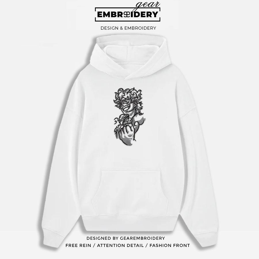 Luffy gear5 One Piece Embroidered Design Personalized Embroidered T Shirt Sweatshirt Hoodie Clothing OP0093