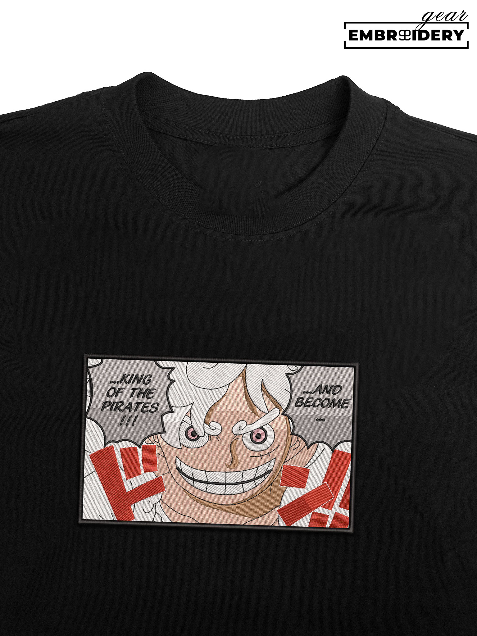 Luffy gear5 One Piece Embroidered Design Personalized Embroidered T Shirt Sweatshirt Hoodie Clothing OP0096