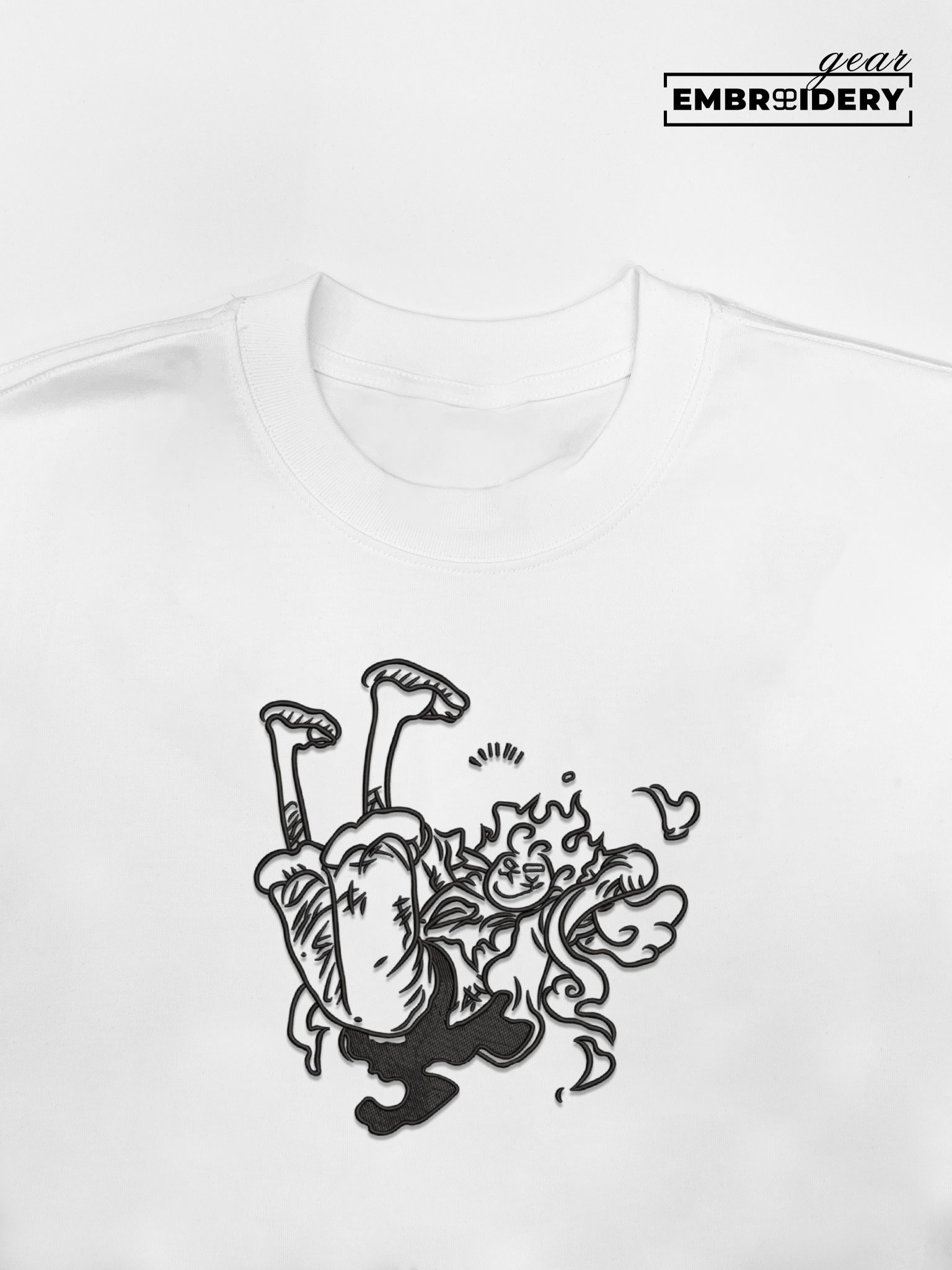 Luffy gear5 One Piece Embroidered Design Personalized Embroidered T Shirt Sweatshirt Hoodie Clothing OP0097