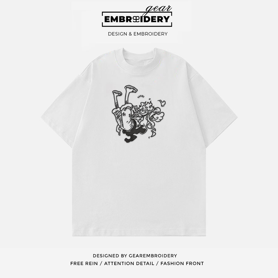 Luffy gear5 One Piece Embroidered Design Personalized Embroidered T Shirt Sweatshirt Hoodie Clothing OP0097