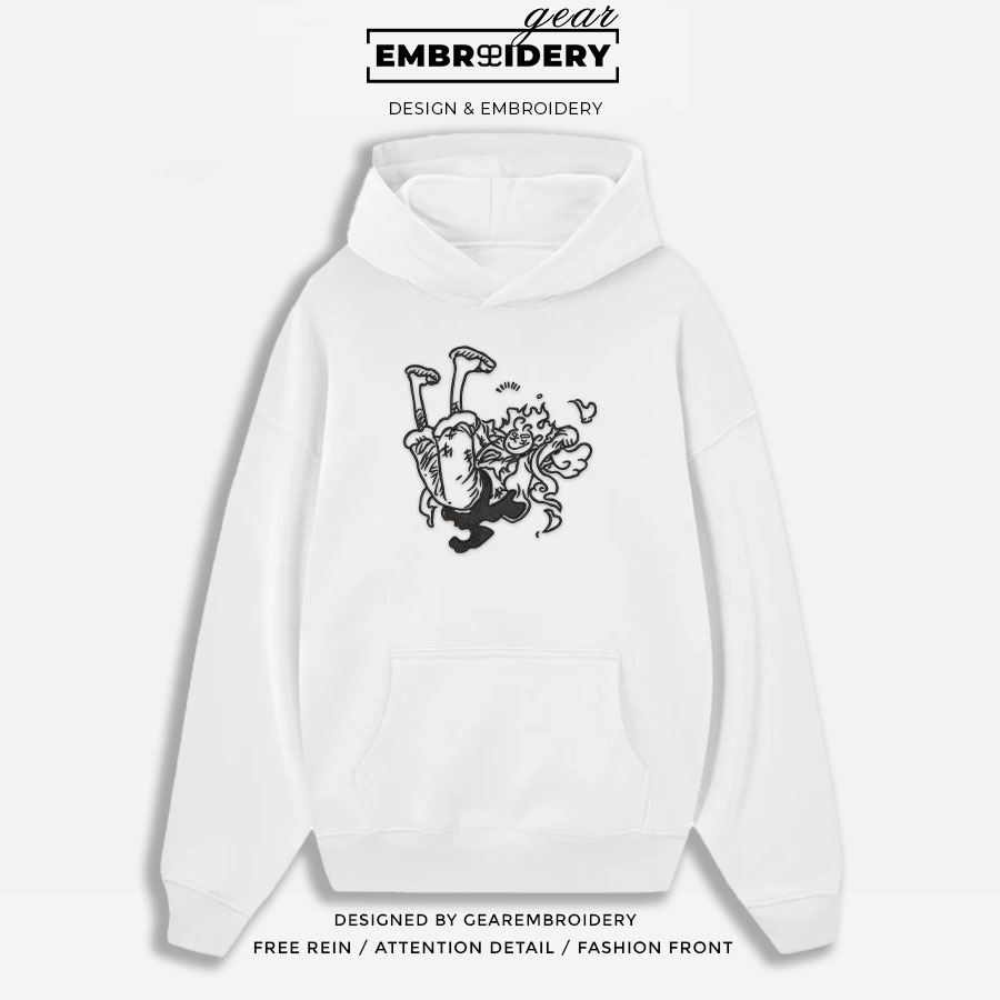 Luffy gear5 One Piece Embroidered Design Personalized Embroidered T Shirt Sweatshirt Hoodie Clothing OP0097