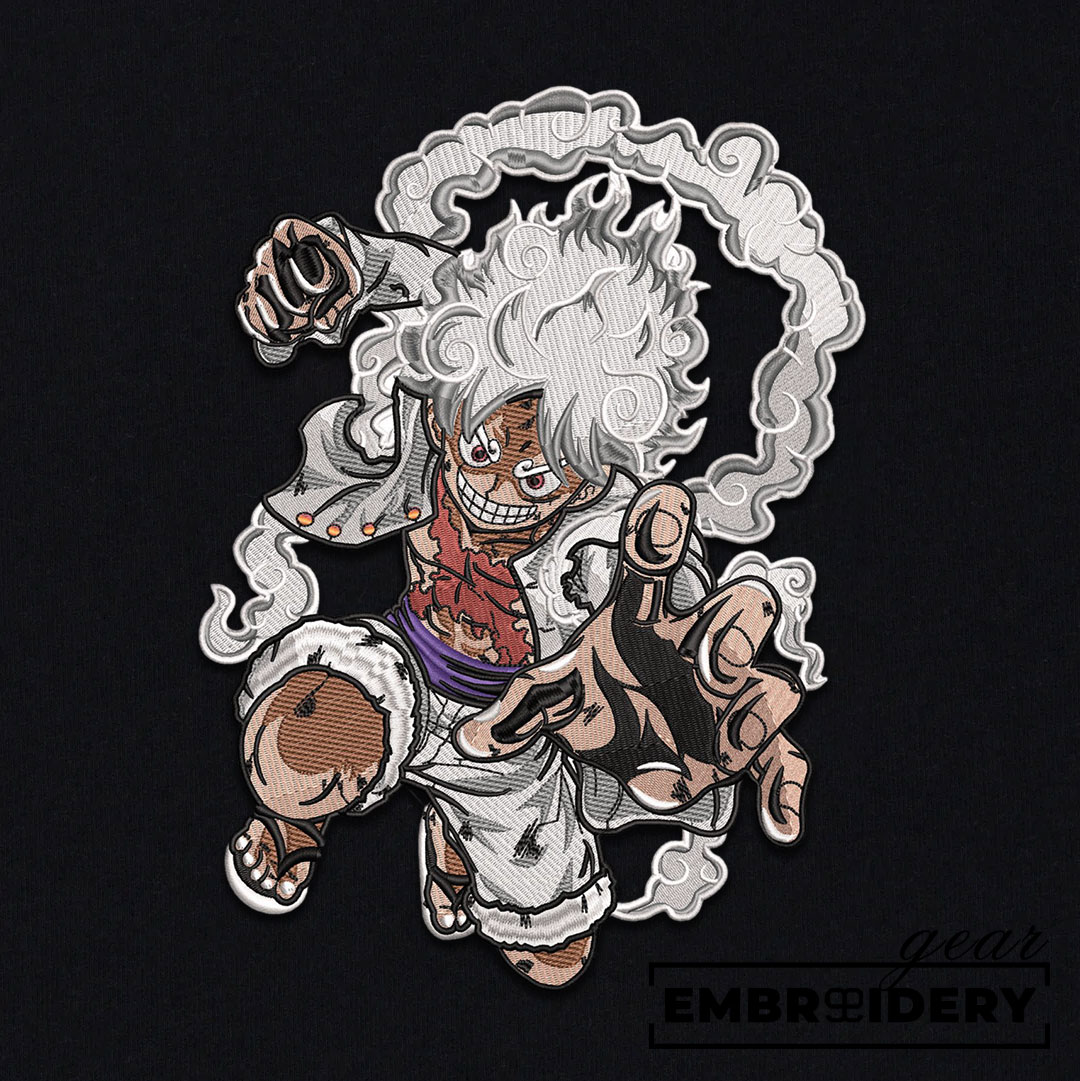 Luffy gear5 One Piece Embroidered Design Personalized Embroidered T Shirt Sweatshirt Hoodie Clothing OP0099