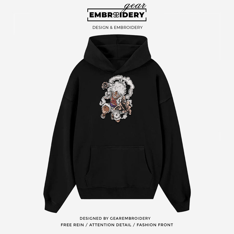 Luffy gear5 One Piece Embroidered Design Personalized Embroidered T Shirt Sweatshirt Hoodie Clothing OP0099