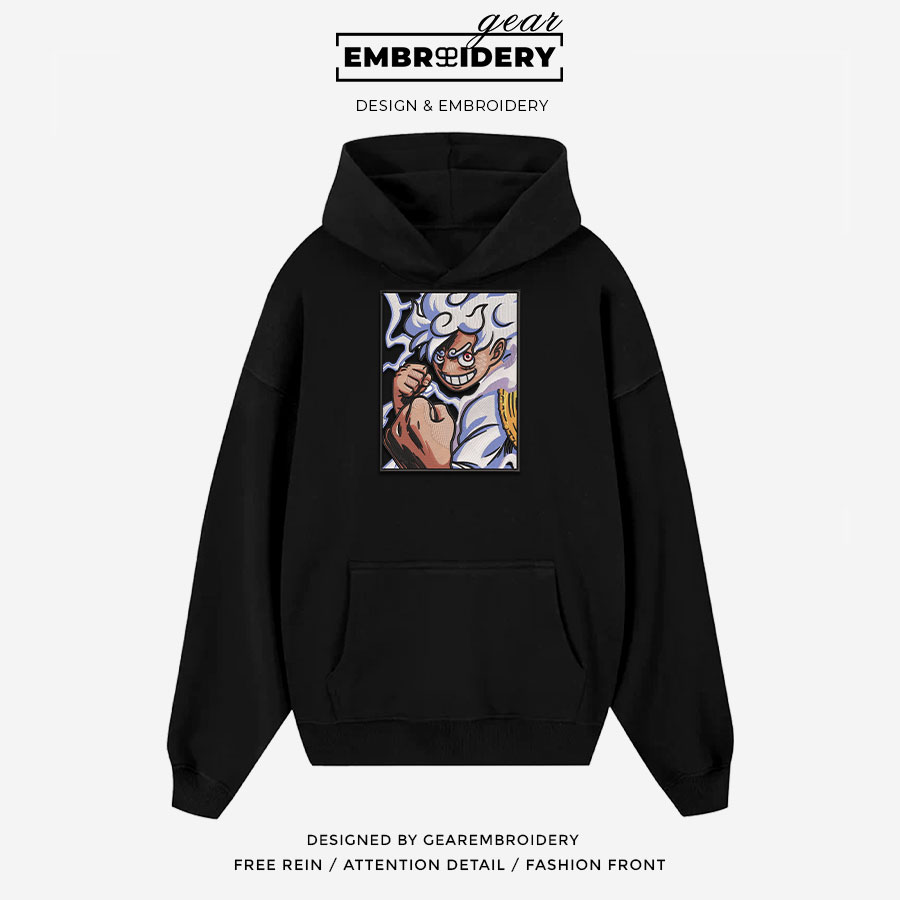 Luffy gear5 One Piece Embroidered Design Personalized Embroidered T Shirt Sweatshirt Hoodie Clothing OP0100