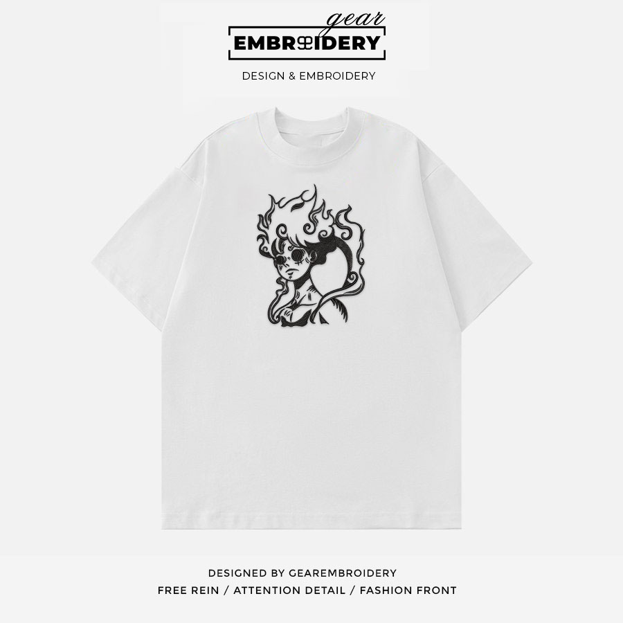 Luffy gear5 One Piece Embroidered Design Personalized Embroidered T Shirt Sweatshirt Hoodie Clothing OP0103