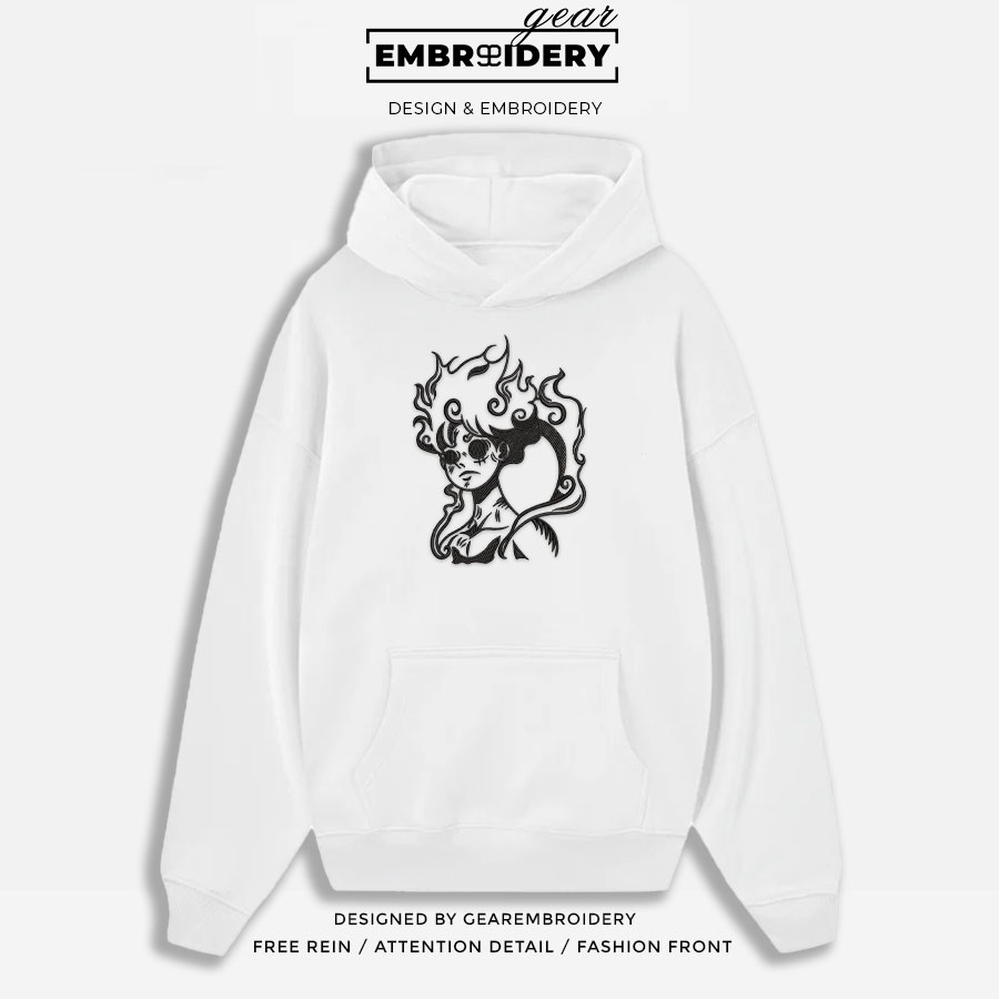 Luffy gear5 One Piece Embroidered Design Personalized Embroidered T Shirt Sweatshirt Hoodie Clothing OP0103