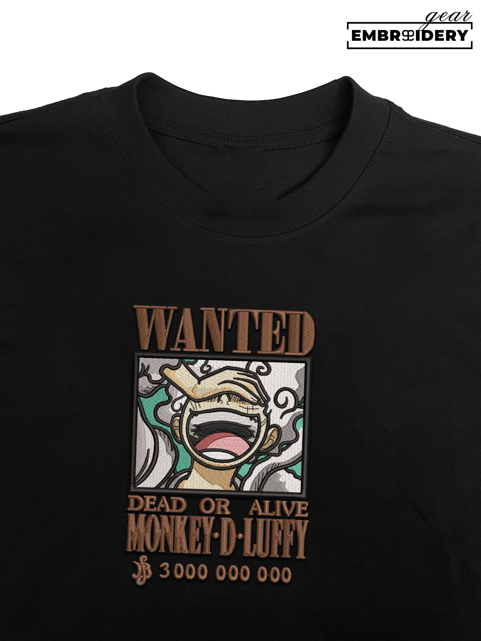 Luffy gear5 poster One Piece Embroidered Design Personalized Embroidered T Shirt Sweatshirt Hoodie Clothing OP0109