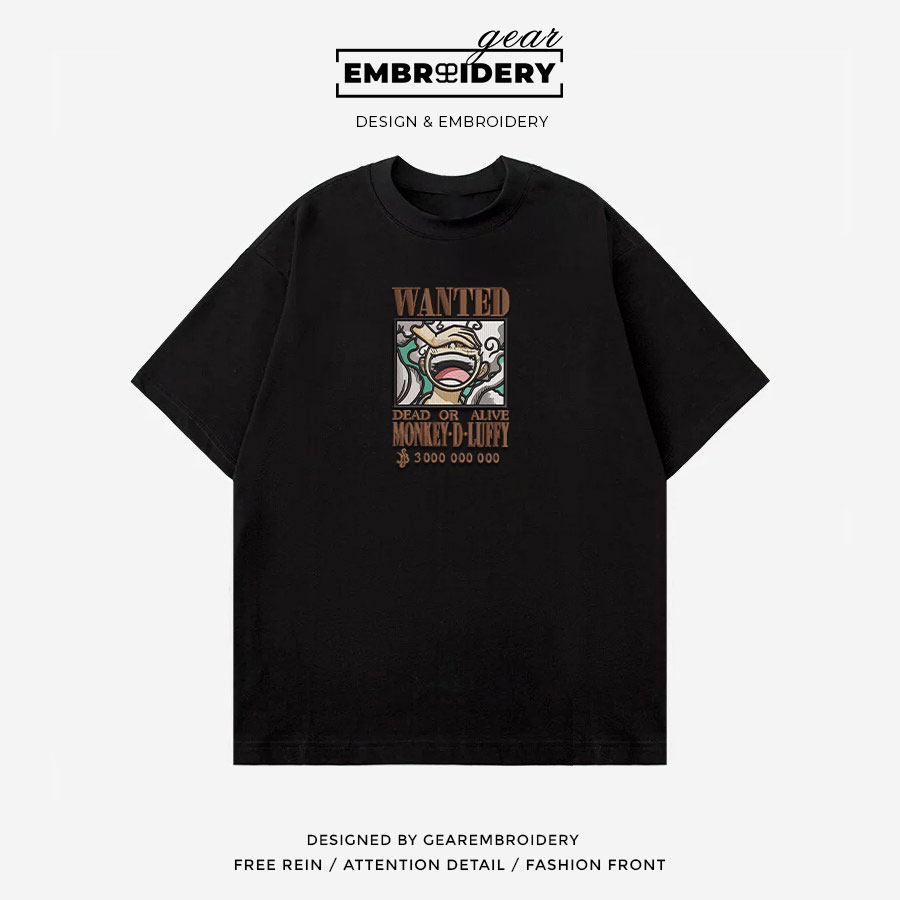 Luffy gear5 poster One Piece Embroidered Design Personalized Embroidered T Shirt Sweatshirt Hoodie Clothing OP0109