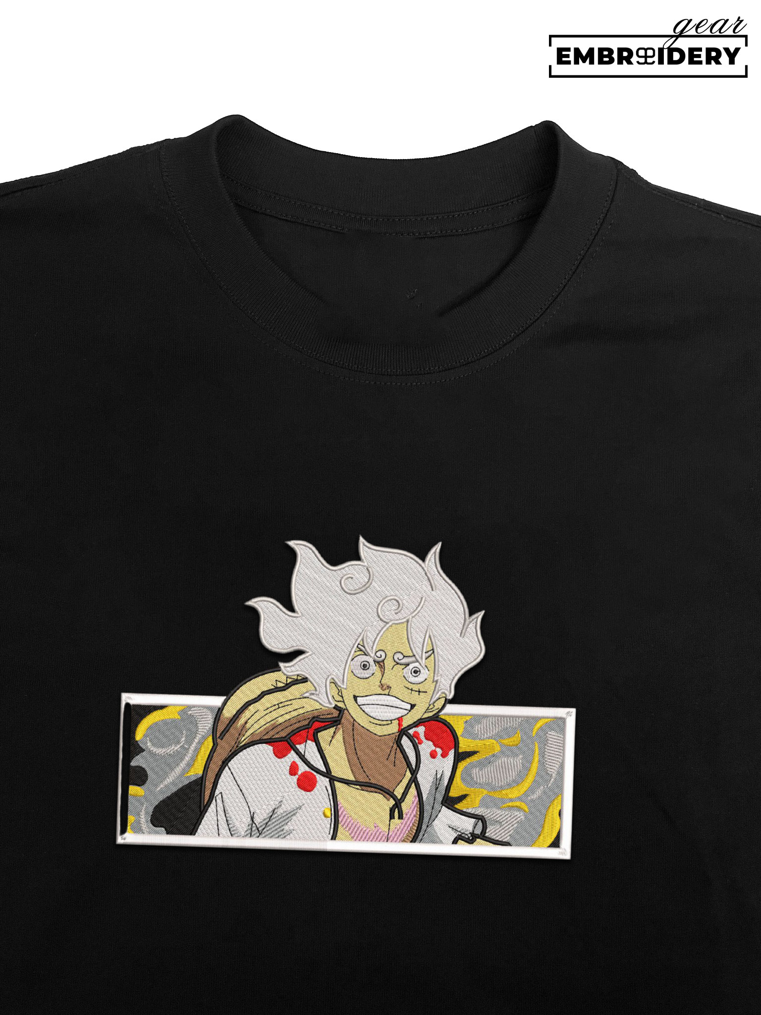 Luffy gear5 smile One Piece Embroidered Design Personalized Embroidered T Shirt Sweatshirt Hoodie Clothing OP0110