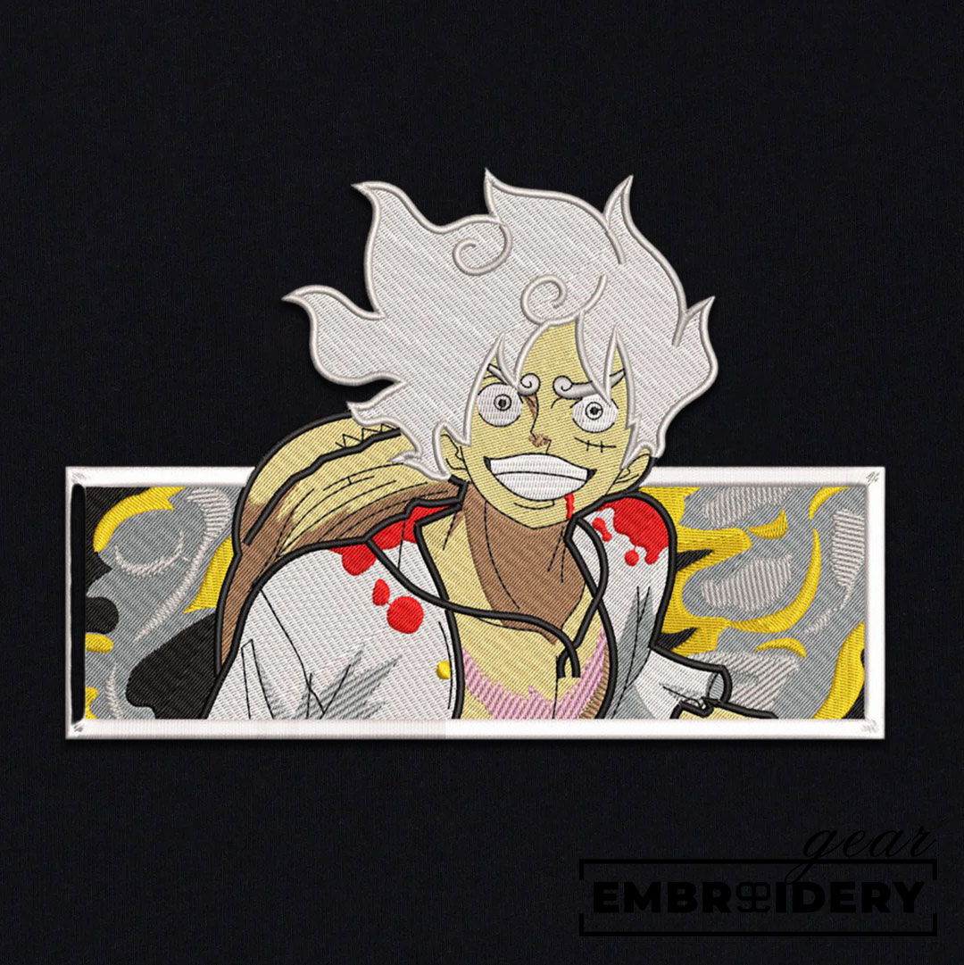 Luffy gear5 smile One Piece Embroidered Design Personalized Embroidered T Shirt Sweatshirt Hoodie Clothing OP0110