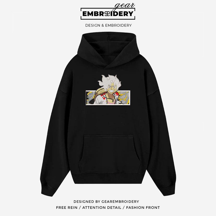 Luffy gear5 smile One Piece Embroidered Design Personalized Embroidered T Shirt Sweatshirt Hoodie Clothing OP0110