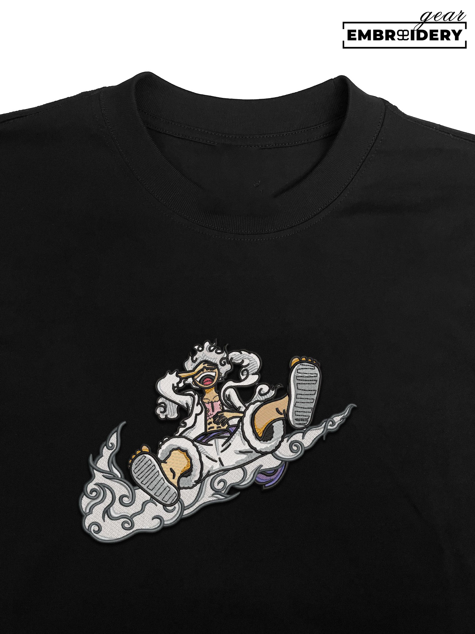 Luffy gear5 swoosh nike One Piece Anime Embroidered Design Personalized Embroidered T Shirt Sweatshirt Hoodie Clothing OP0111