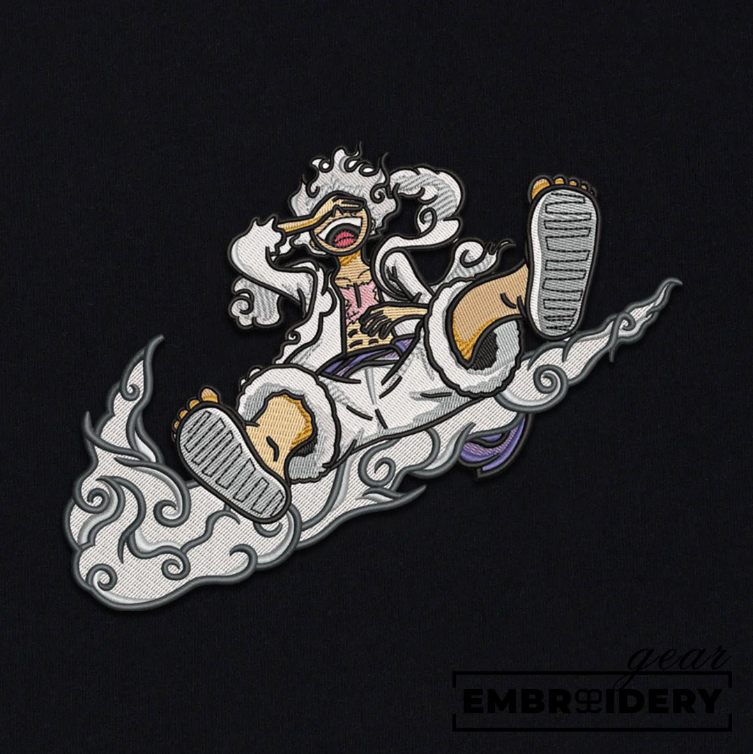Luffy gear5 swoosh nike One Piece Anime Embroidered Design Personalized Embroidered T Shirt Sweatshirt Hoodie Clothing OP0111