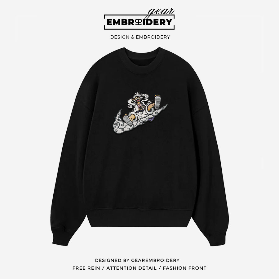 Luffy gear5 swoosh nike One Piece Anime Embroidered Design Personalized Embroidered T Shirt Sweatshirt Hoodie Clothing OP0111