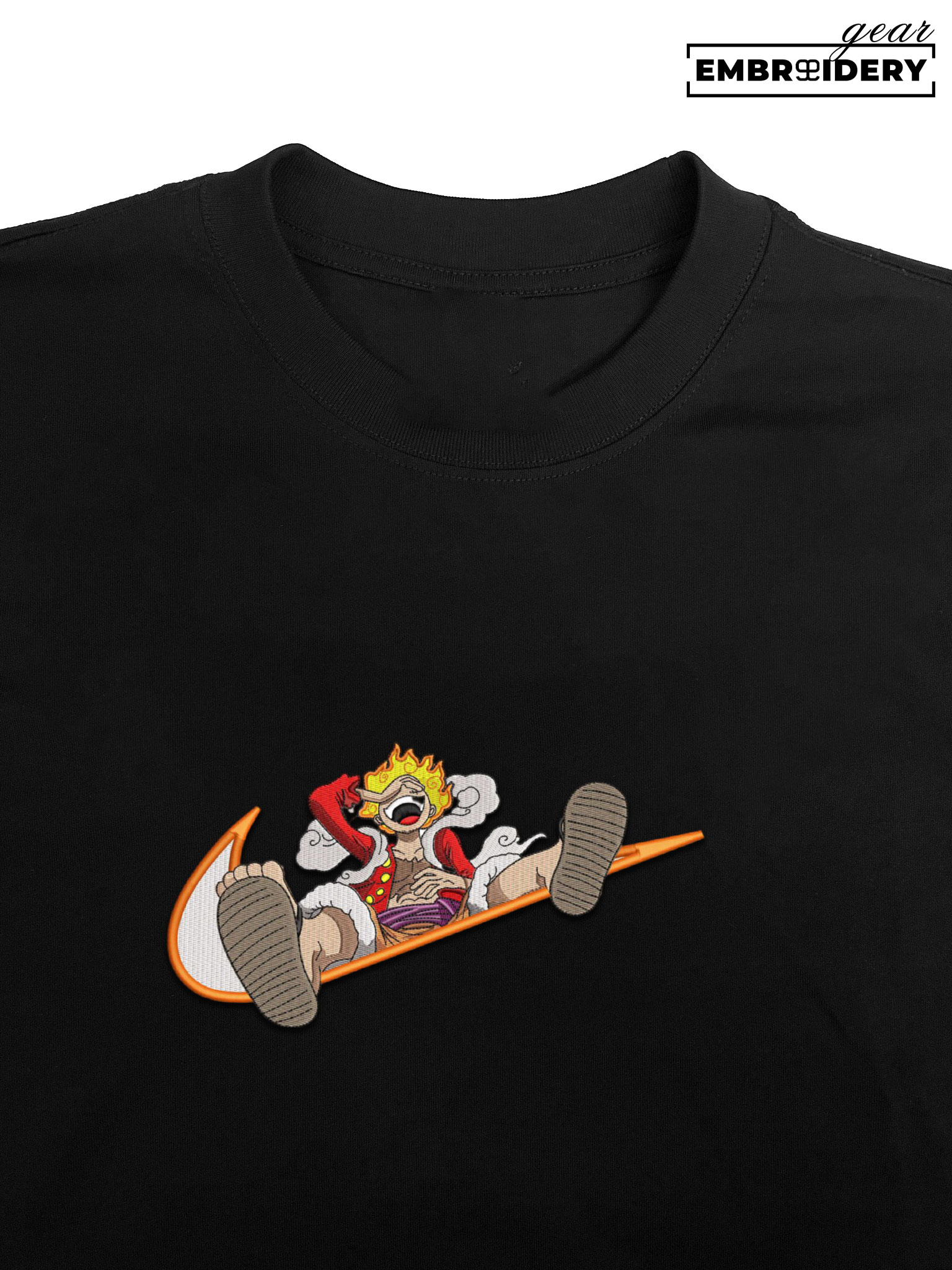 Luffy gear5 swoosh nike One Piece Anime Embroidered Design Personalized Embroidered T Shirt Sweatshirt Hoodie Clothing OP0112