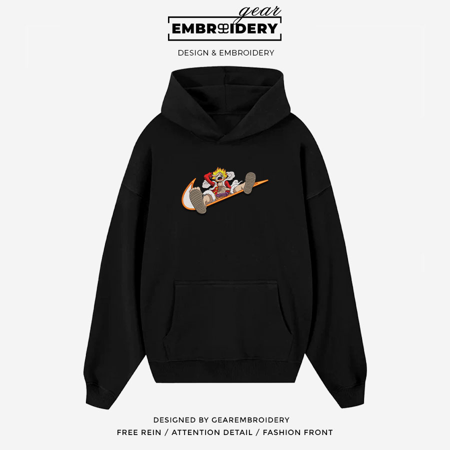Luffy gear5 swoosh nike One Piece Anime Embroidered Design Personalized Embroidered T Shirt Sweatshirt Hoodie Clothing OP0112