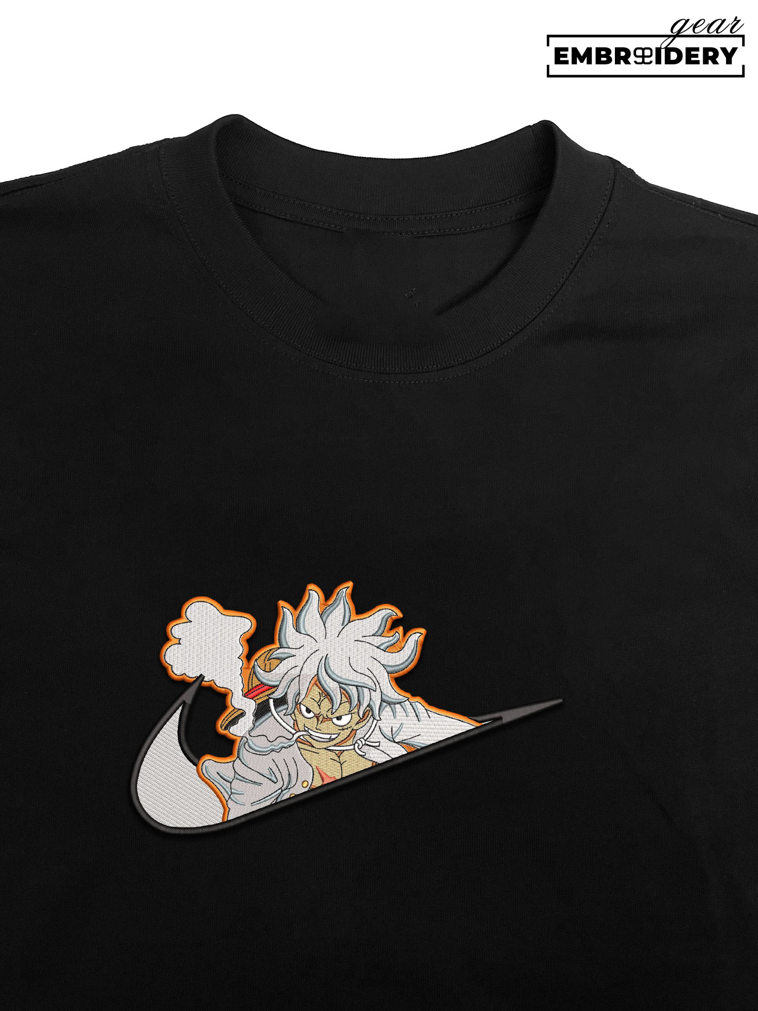 Luffy gear5 swoosh nike One Piece Anime Embroidered Design Personalized Embroidered T Shirt Sweatshirt Hoodie Clothing OP0113