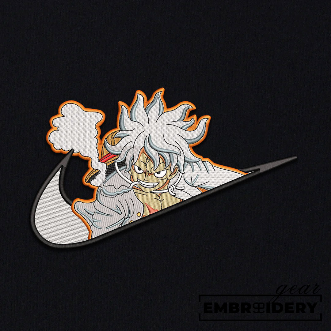 Luffy gear5 swoosh nike One Piece Anime Embroidered Design Personalized Embroidered T Shirt Sweatshirt Hoodie Clothing OP0113