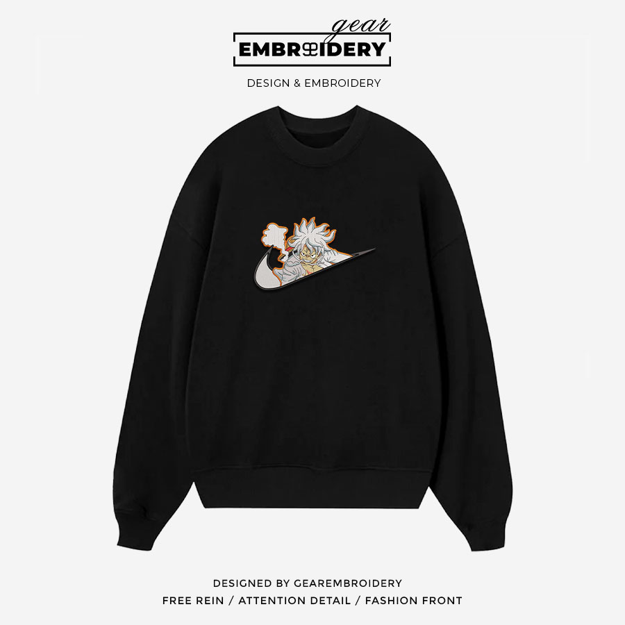 Luffy gear5 swoosh nike One Piece Anime Embroidered Design Personalized Embroidered T Shirt Sweatshirt Hoodie Clothing OP0113