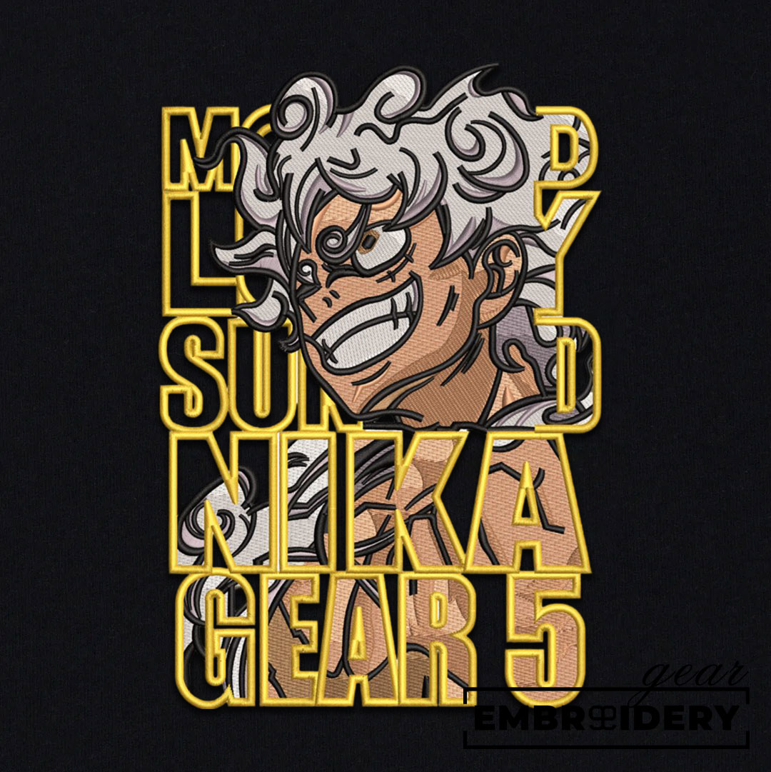 Luffy nika gear5 One Piece Embroidered Design Personalized Embroidered T Shirt Sweatshirt Hoodie Clothing OP0118