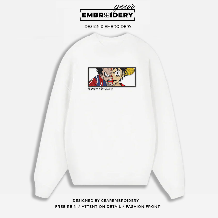 Luffy One Piece Embroidered Design Personalized Embroidered T Shirt Sweatshirt Hoodie Clothing OP0080