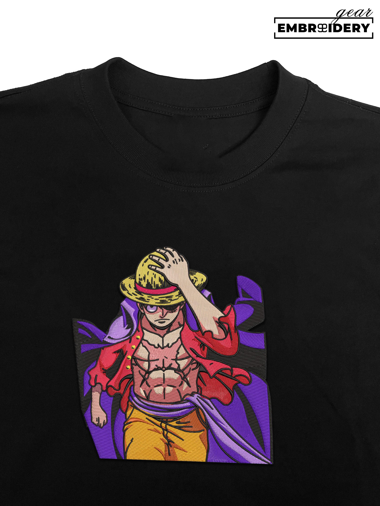 Luffy One Piece Embroidered Design Personalized Embroidered T Shirt Sweatshirt Hoodie Clothing OP0081