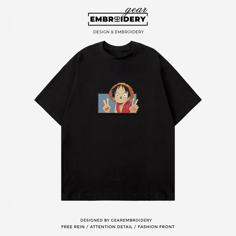 Luffy One Piece Embroidered Design Personalized Embroidered T Shirt Sweatshirt Hoodie Clothing OP0082