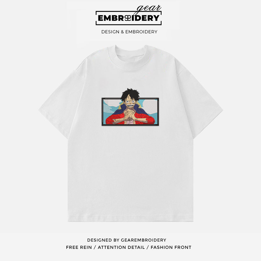 Luffy One Piece Embroidered Design Personalized Embroidered T Shirt Sweatshirt Hoodie Clothing OP0084