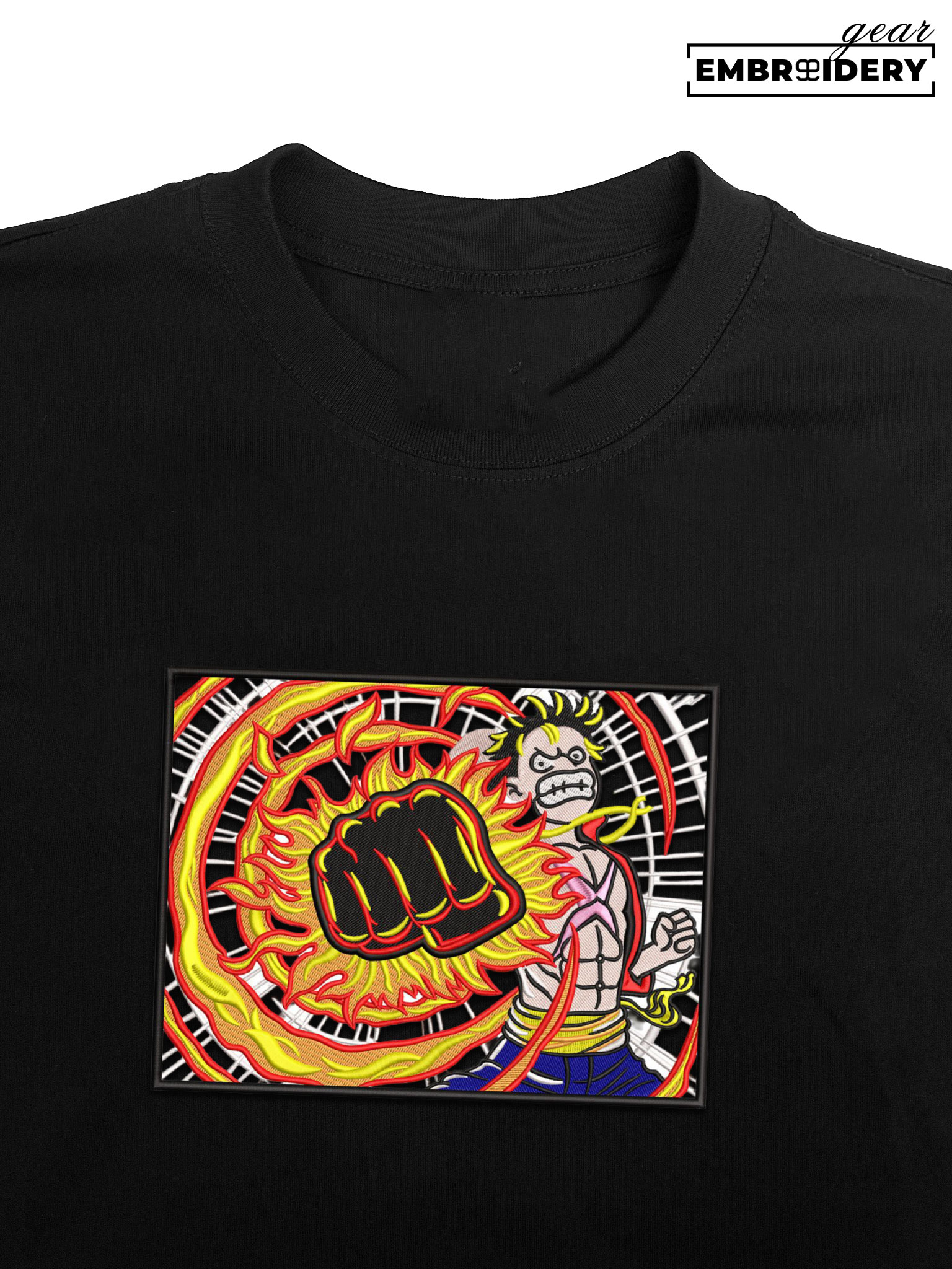 Luffy punch One Piece Embroidered Design Personalized Embroidered T Shirt Sweatshirt Hoodie Clothing OP0122