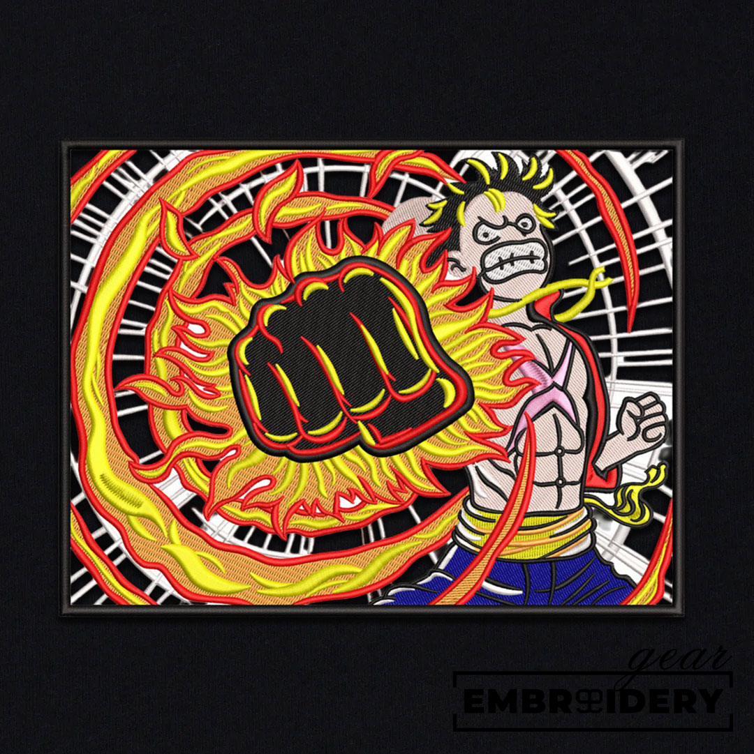 Luffy punch One Piece Embroidered Design Personalized Embroidered T Shirt Sweatshirt Hoodie Clothing OP0122