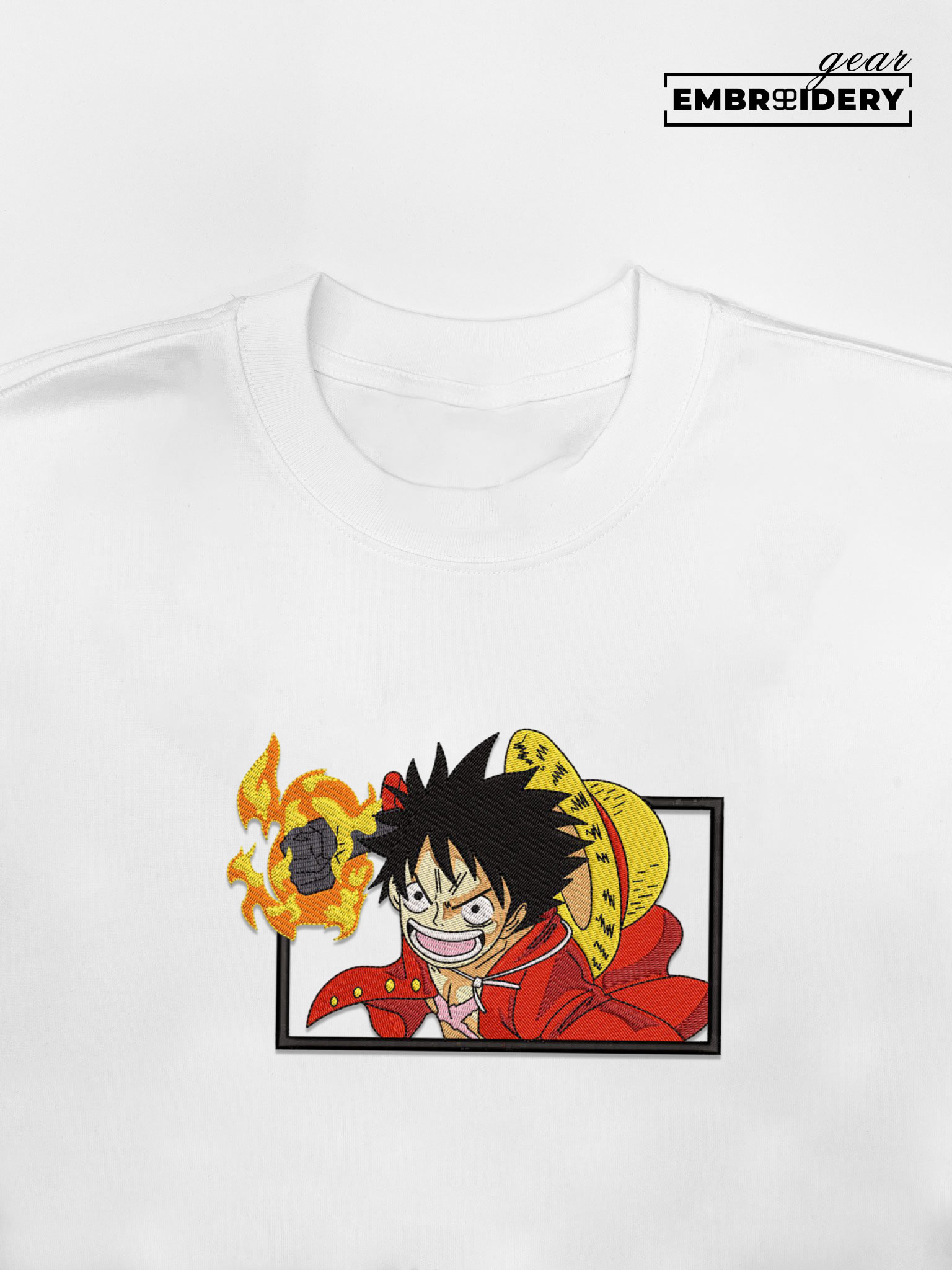 Luffy punch One Piece Embroidered Design Personalized Embroidered T Shirt Sweatshirt Hoodie Clothing OP0124