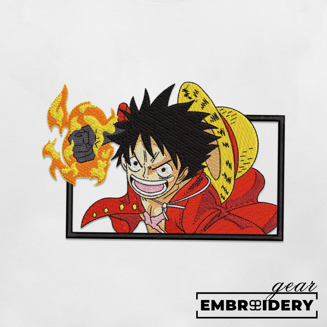 Luffy punch One Piece Embroidered Design Personalized Embroidered T Shirt Sweatshirt Hoodie Clothing OP0124