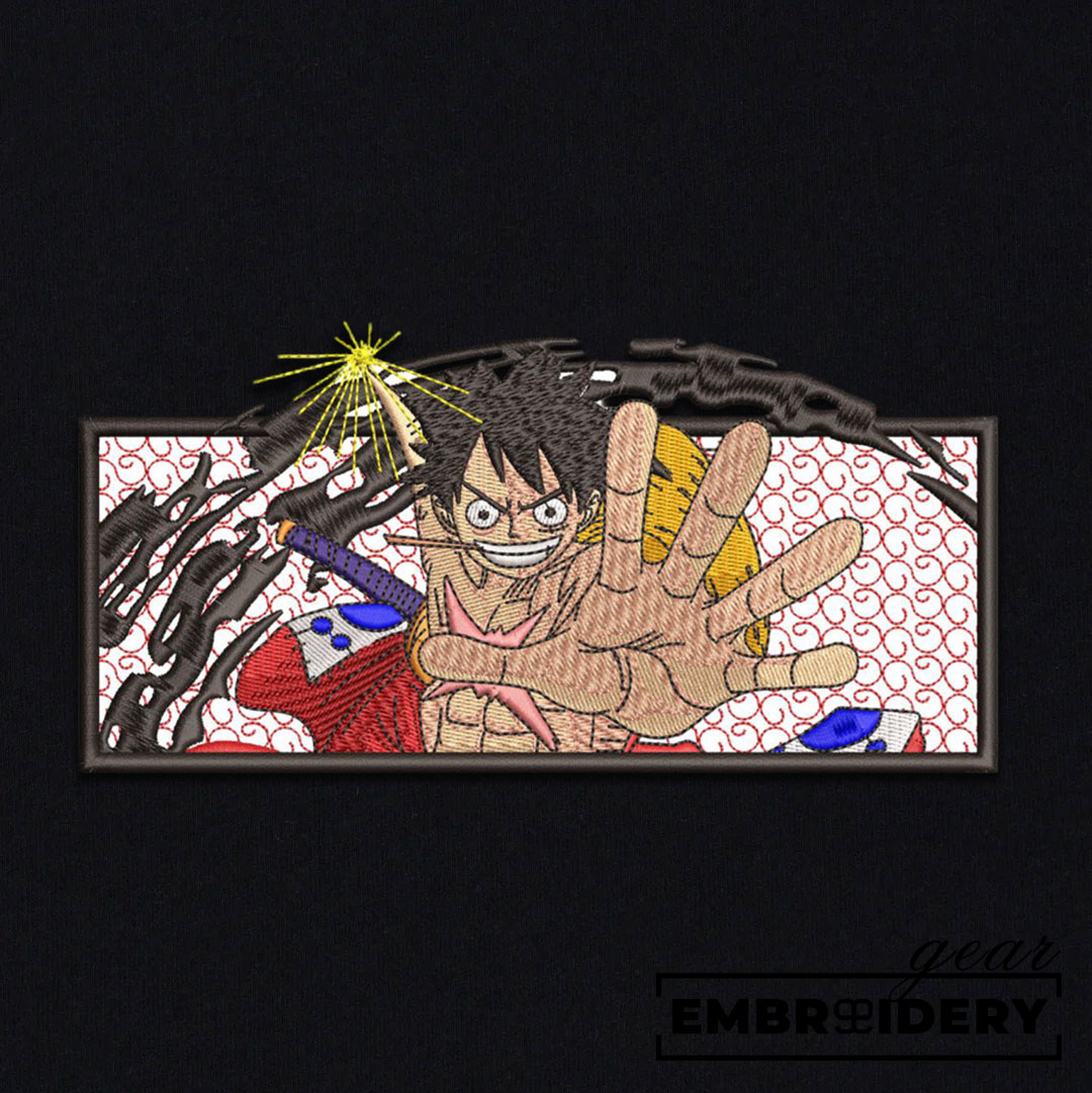 Luffy punch One Piece Embroidered Design Personalized Embroidered T Shirt Sweatshirt Hoodie Clothing OP0127