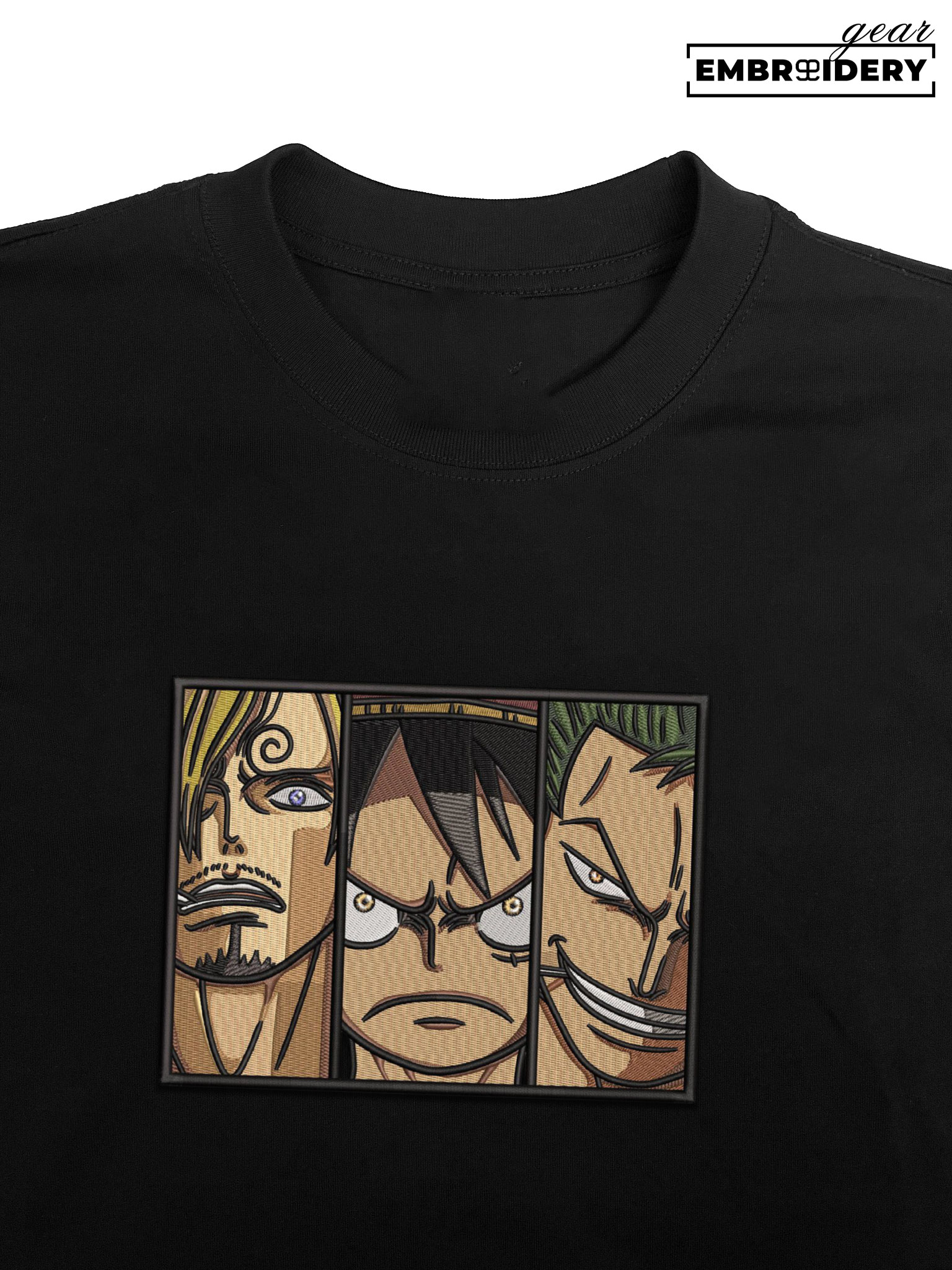 Luffy Sanji Zoro One Piece Embroidered Design Personalized Embroidered T Shirt Sweatshirt Hoodie Clothing OP0129