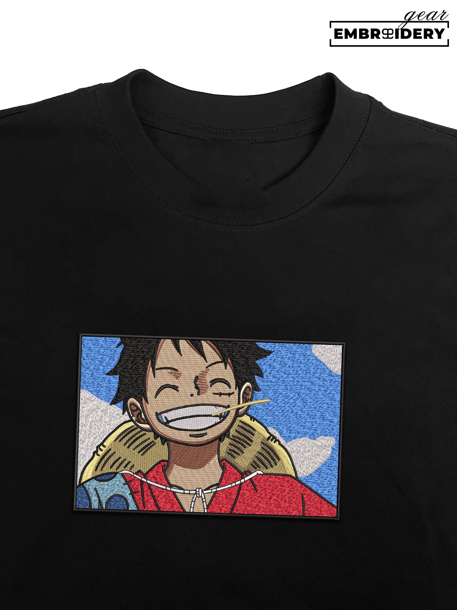 Luffy smile One Piece Embroidered Design Personalized Embroidered T Shirt Sweatshirt Hoodie Clothing OP0130