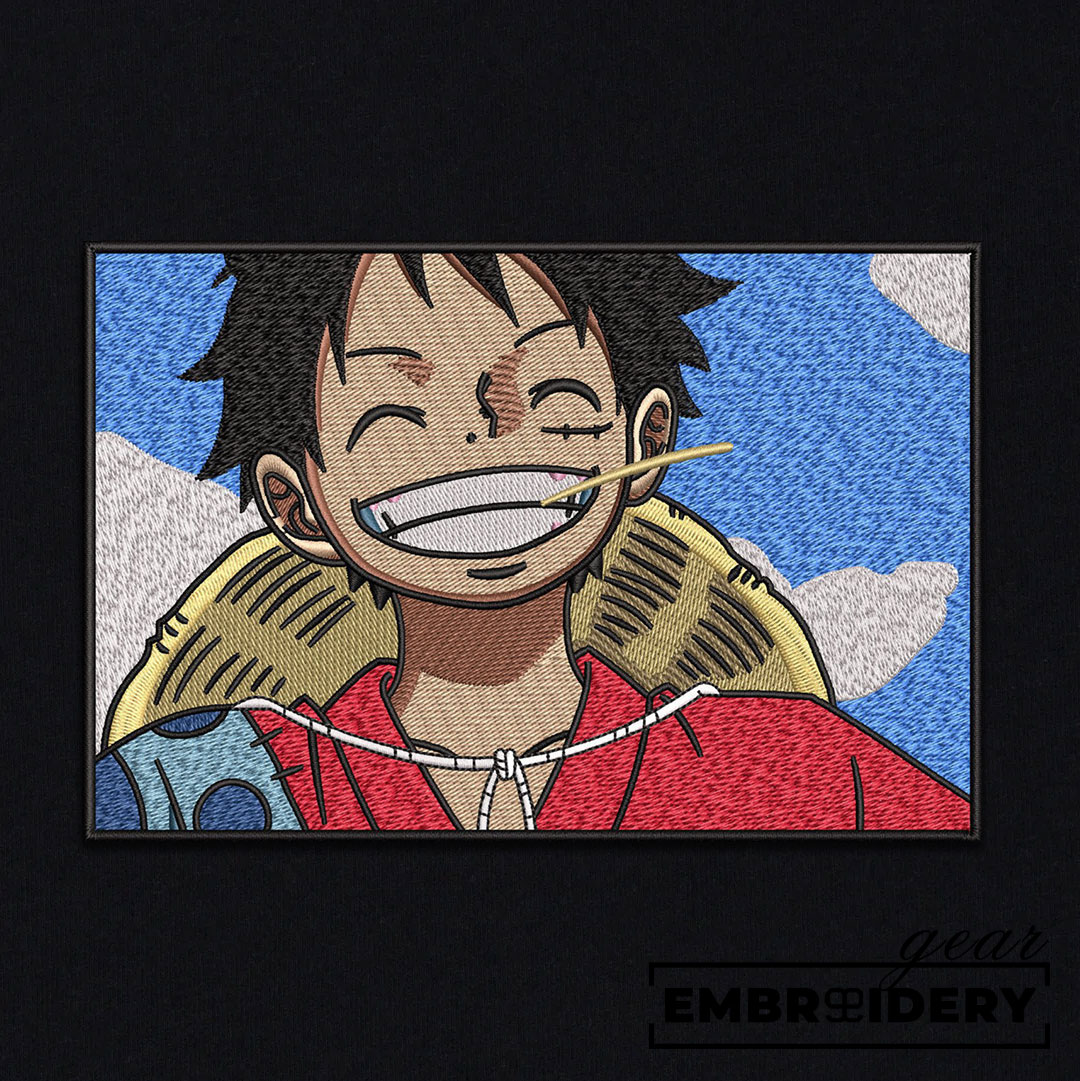 Luffy smile One Piece Embroidered Design Personalized Embroidered T Shirt Sweatshirt Hoodie Clothing OP0130