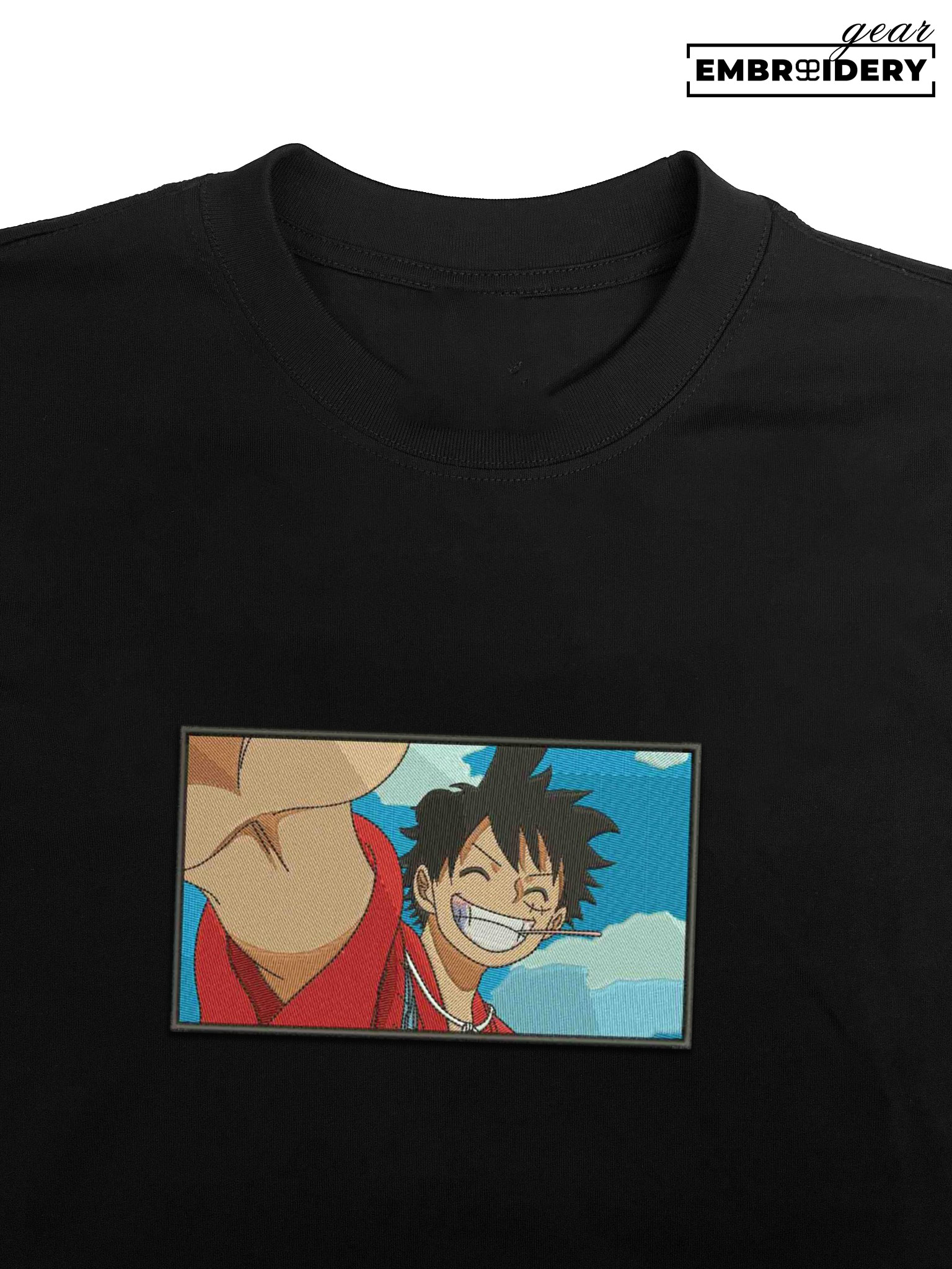 Luffy smile One Piece Embroidered Design Personalized Embroidered T Shirt Sweatshirt Hoodie Clothing OP0132