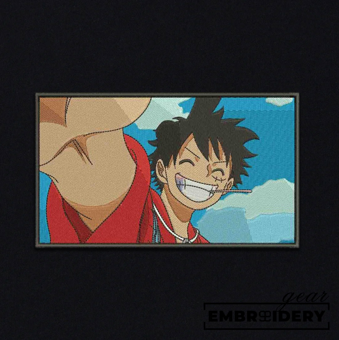 Luffy smile One Piece Embroidered Design Personalized Embroidered T Shirt Sweatshirt Hoodie Clothing OP0132