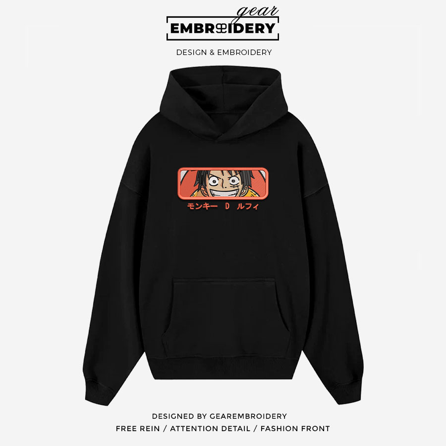 Luffy smile One Piece Embroidered Design Personalized Embroidered T Shirt Sweatshirt Hoodie Clothing OP0133
